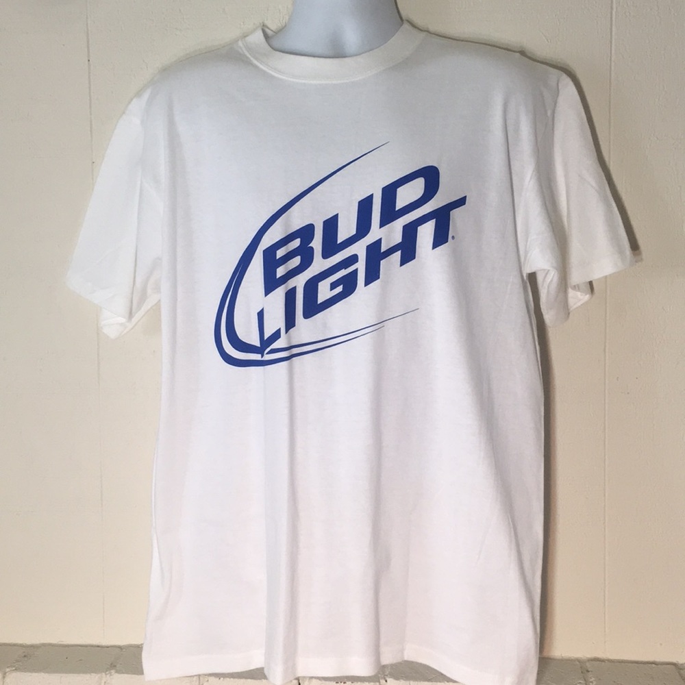 BUD LIGHT T-SHIRT WHITE LARGE.
